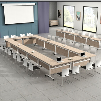 京度折叠会议桌培训桌长条桌可组合移动办公桌课桌椅180*40*75cm（含三椅）