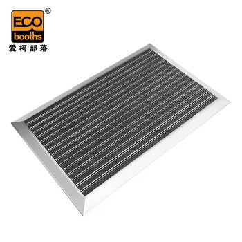 爱柯部落 铝合金地垫地毯 直铺式 刮沙除尘条纹垫无需开槽0.8m×1.6m耐磨进门脚垫1.3mm壁厚灰色可定制110615