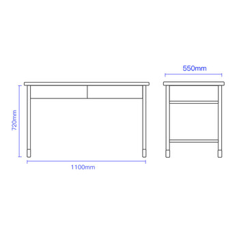 京顿办公桌学习桌培训桌阅览桌宿舍桌子二抽办公桌110*55*78cm