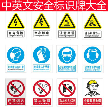 飞尔（FLYER）红-必须带安全帽pvc30x40cm系列 没有背胶 安全警示标识贴 pvc塑料安全警示牌 5张起订