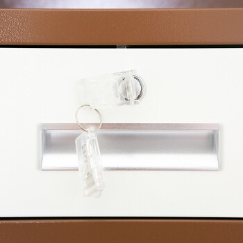 欧思泰国保锁通门二抽保密柜密码文件柜加厚钢制保密办公柜   通门咖白套国保指纹锁