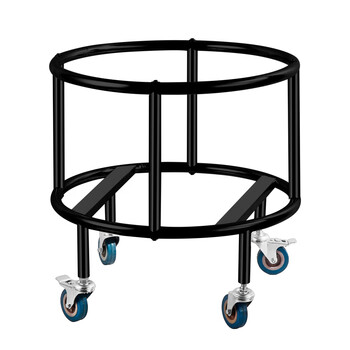 亿箬 安全防护 不锈钢桶架 水桶汤桶底座 热水桶架 带轮可移动保温桶架子 不锈钢原色直径50cm