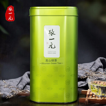 张一元茶叶2024雨前绿茶一级高山绿茶罐装300g 