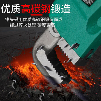 保拉(Paola) 钳子重型管子钳8英寸 活动扳手水管钳水泵钳圆管钳管子扳手钳子工具6509