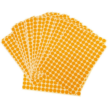 海斯迪克 HKW-259 彩色不干胶圆点标签贴纸 圆形铜版色标分类记号贴纸 10mm橙色（2475贴）