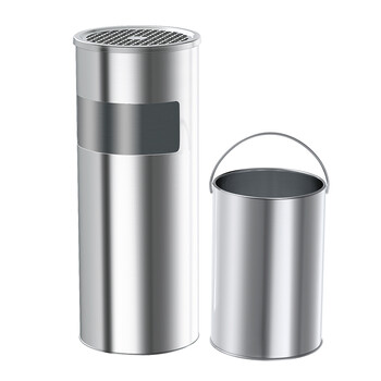 科力邦（Kelibang） 不锈钢垃圾桶 直投圆桶商场用酒店宾馆大堂会所圆形垃圾箱烟灰桶立式果皮箱 KB1021 本色