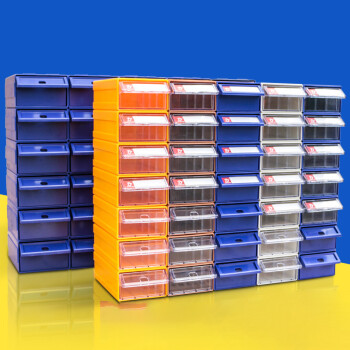 伏兴 组合式塑料零件柜 抽屉式元件盒物料盒抽屉式收纳盒零件盒 F2#185*110*60mm (默认蓝色)