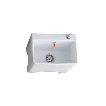 星期十阳台高脚陶瓷拖把池带腿拖布池落地式洗墩布池型号108一键排污带防溢水口46cm*32cm*40cm定制