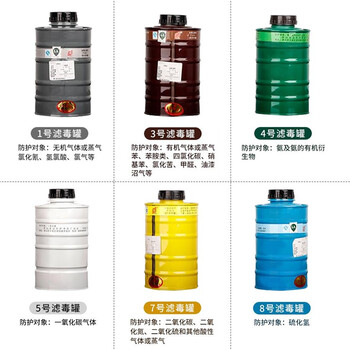 普达 防毒面具滤毒罐防氨气过滤罐过滤件粉尘 4号金属中罐