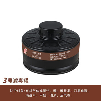 普达 防毒面具过滤罐防尘甲醛有机气体油漆过滤件 3号金属小罐