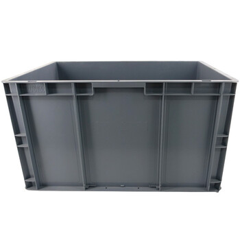 冰禹 BY-1193 EU箱加厚塑料物流箱 欧标汽配周转箱 收纳整理储物箱零件盒 600*400*330灰