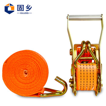 固乡 5T货物捆绑带拉紧器紧固带收紧带捆绑器固定带收紧器货车紧绳器 橘色宽5CM长5M