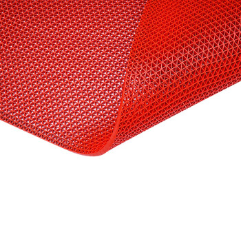 金诗洛 KSL295 塑料防滑地垫pvc镂空地毯网格防水酒店泳池脚垫1.2*15M(5.0厚 红色)