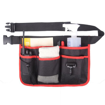 益美得  FW-2006 加厚牛津布清洁包餐厅门店服务员工具包保洁包腰包 新款绿色反光条