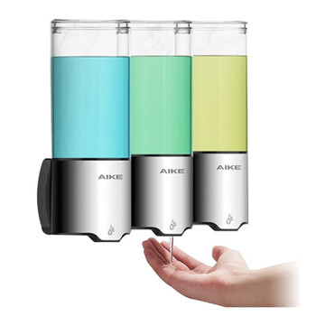 艾克（AIKE）AK1212 酒店卫生间浴室全自动感应皂液器不锈钢壳体壁挂式免接触洗手感应皂液瓶 滴液款