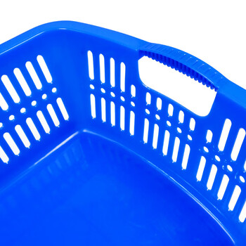 箱大王 Xlj-09 塑料周转筐 储物收纳篮 商超篮子快递物流筐 蓝色570*415*180
