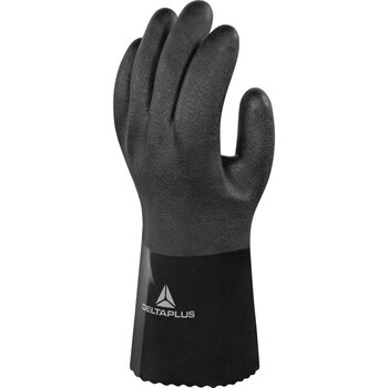 代尔塔（Deltaplus）201781 VE781 防爆型PVC防化手套 防水防滑防静电棉绒衬里无缝全涂层 定做 9码 12副