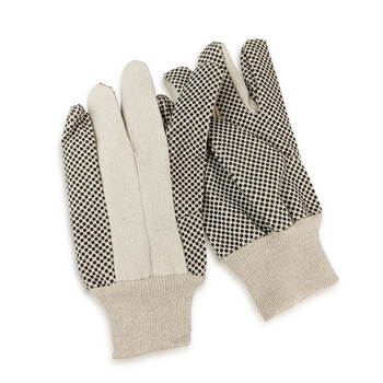 安美尚（ams）加厚帆布手套95G防滑耐磨滴塑手套点珠手套石油工地油田作业手套定做12双