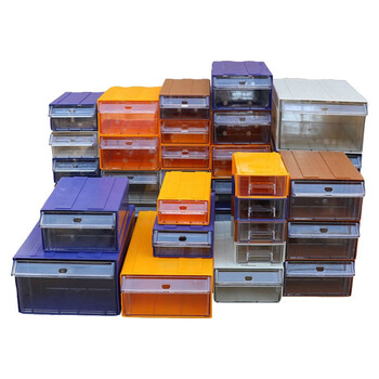 京度240*130*78mm零件盒抽屉式元件盒五金零件收纳盒收纳螺丝仓库物料盒整理箱黄色