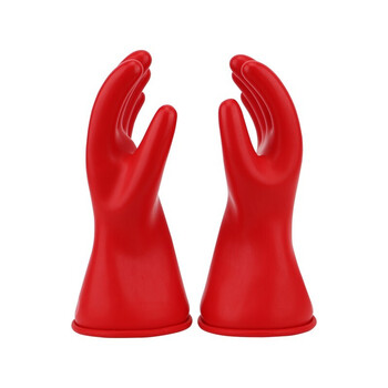 双安 5KV绝缘手套 0级带电作业乳胶绝缘手套  耐压1000V带电作业用防护手套  红色 10码1双