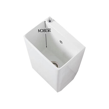 星期十阳台陶瓷洗拖把槽池卫生间落地式卡其色154台控+入墙龙头40cm*28cm*54cm定制	