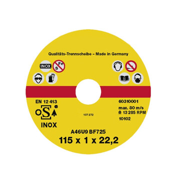 哈恩库博 HAHN+KOLB 切削盘，用于不锈钢，115x1.0x22mm，不锈钢盘 76116115 50片/盒 60天