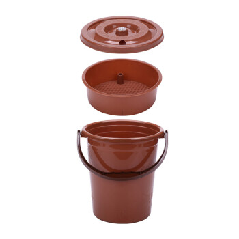 兰诗 FW1275 垃圾桶过滤桶茶渣桶塑料茶台废水桶小过滤垃圾筒茶水桶 卡其色单桶