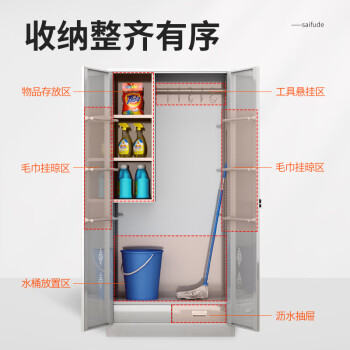 尚留鑫 201不锈钢清洁柜双门保洁柜卫生工具存放柜 SLX-QJG-S201