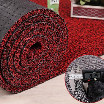 雅的（yade）雅的 钉底pvc丝圈塑料地垫防滑入户进门脚踏垫门口门垫 黑红色 20MM厚 60*75CM /个