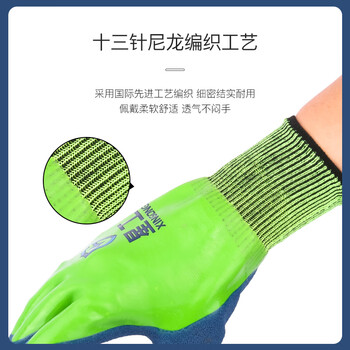 星工（XINGGONG） 浸胶线手套丁腈360度涂指涂掌双挂胶防油胶皮劳保手套 360双装XGS-J8