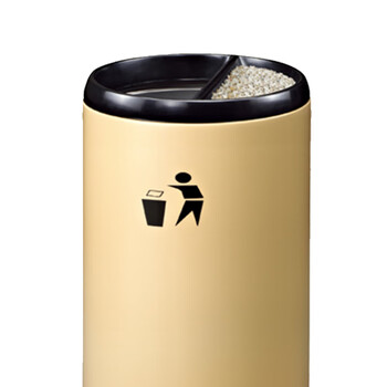 南 GPX-110HX 南方港式垃圾桶 户外不锈钢烟灰桶垃圾筒公用垃圾箱果皮桶 杏色 内桶容量33升