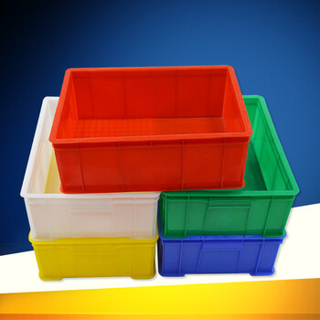 炜天 周转箱塑料塑胶框工业物料箱塑料框胶箱塑料箱加厚外箱尺寸510*350*170mm蓝色