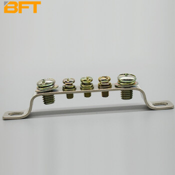 贝傅特 零排地排 3孔5孔7孔10孔12孔接地铜排 黄铜双排地线端子汇流铜排 5孔-地排2*15mm