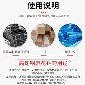 卡夫威尔 高速钢麻花钻头套装直柄手电钻冲击钻钻头金属木材塑料钻孔电动工具配件 2-3-4-5-6 AI3607
