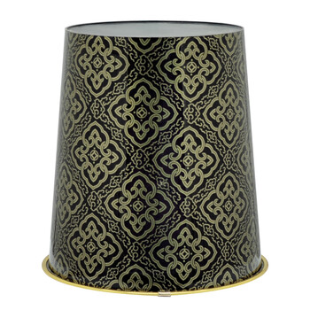 益美得 FW1231  印花垃圾桶圆形无盖 办公室卫生间纸篓  颜色随机