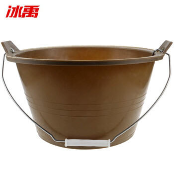 冰禹 BY-5038 泥瓦工塑料桶 建筑工地牛筋桶 加厚水泥桶 15cm经济款白色带提手