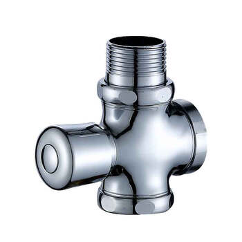 星期十 小四通-1寸DN25 铜手按式蹲便器冲水阀 四通冲洗阀 大便延时冲洗阀 厕所冲洗阀定制
