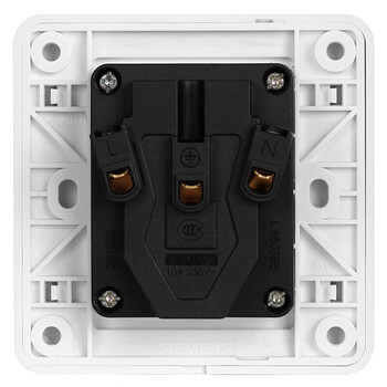 西门子(SIEMENS)插座面板 10A五孔插座 86型暗装面板 远景雅白色