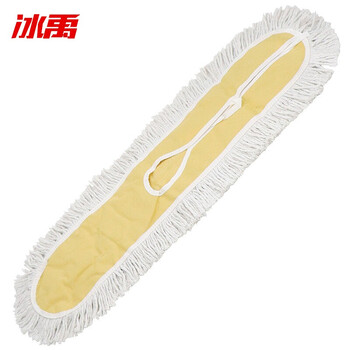 冰禹 尘推平板拖把排拖 黄白色80cm单个替换布(不含铁架) 办公室家政工厂车间商场保洁吸水去污可拆卸(1个装)BY-6361 