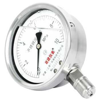 匡建仪表（CONJANT）YTN-100BF 304不锈钢耐震压力表 耐高温耐腐蚀 0-10mpa 表盘10厘米