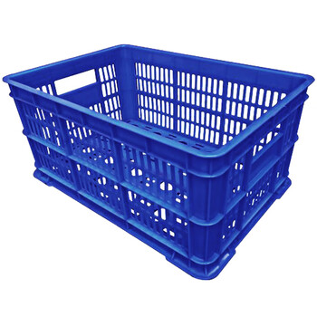 飞尔 塑料周转筐 送方筛带铁耳萝框 塑胶周转胶筐【加厚9 箩495x340x240】