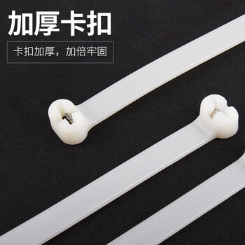 飞尔（FLYER）船用扎带 金属嵌片钢牙扎带 钢扣塑料扎带【白色 10×400mm 100根/包】