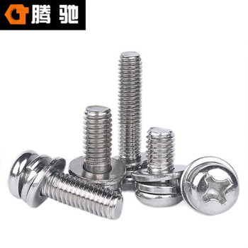 腾驰（CT）036 十字小盘头螺钉平弹垫组合 GB9074.8 316不锈钢 A4-70  M2*5（1500支/包）