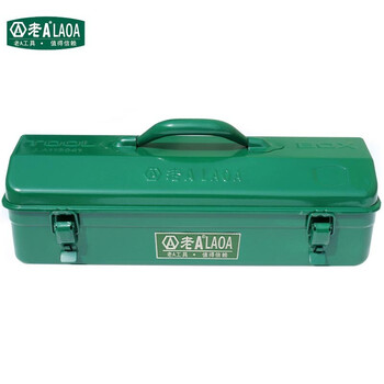 老A LAOA LA113220加厚双层铁皮Y形手提工具箱带隔层20英寸（530*200*175mm）