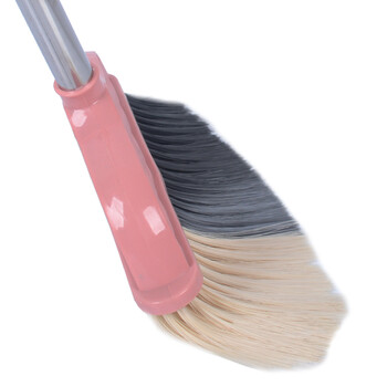 欧彤（OUTONG）TO-0001 不锈钢杆塑料扫把 办公室学校软毛扫帚 颜色随机竹编花纹款1个