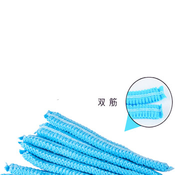 劳保佳 一次性条形帽 无纺布防尘防掉发帽罩 一次性头套 双筋圆帽 白色 100只装