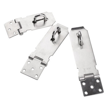 稳斯坦 不锈钢防盗搭扣吊扣 门窗五金门扣锁牌橱柜挂锁扣门窗配件 钢色4寸 W468