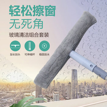 亿丽佳 玻璃刮擦窗器清洁玻璃神器刮水器 洗刮合一伸缩杆擦玻璃器（亮窗金星） 6件/组