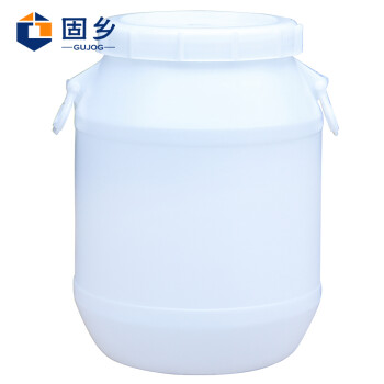 固乡 加厚塑料桶 带盖水桶 酵素桶 发酵桶 储水桶 大号密封桶 酿酒桶 圆桶（配内盖）白色25L
