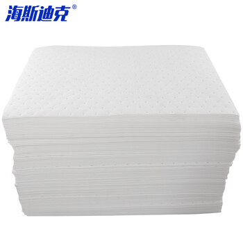 海斯迪克 HKLY-201 应急工业吸油棉（100片) 应急吸油垫吸油毡工业化学品吸附棉 泄露吸油 白色40cm*50cm*3mm